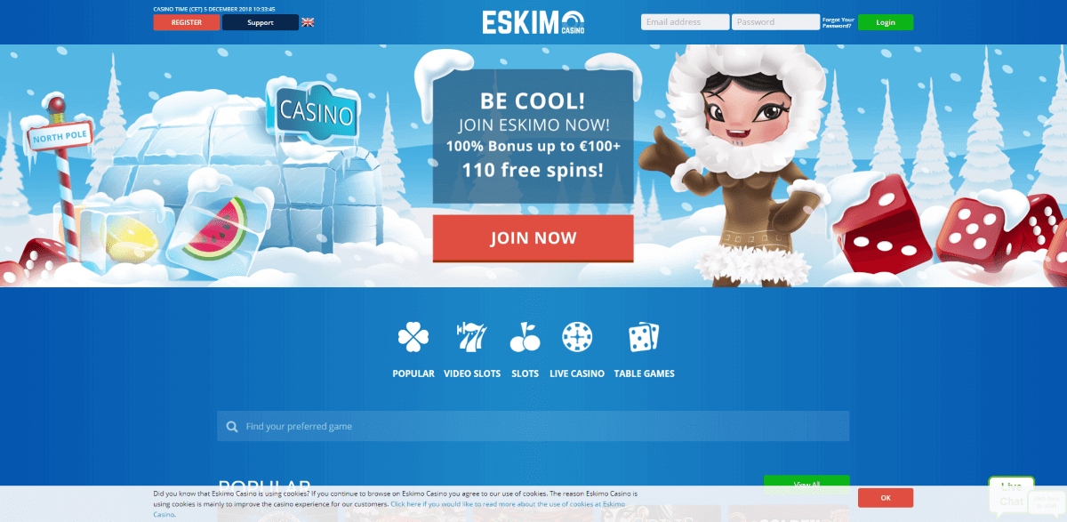 Eskimo Casino Screenshot 1