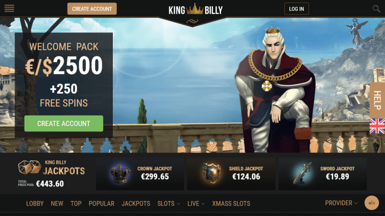 King Billy Casino Screenshot 1