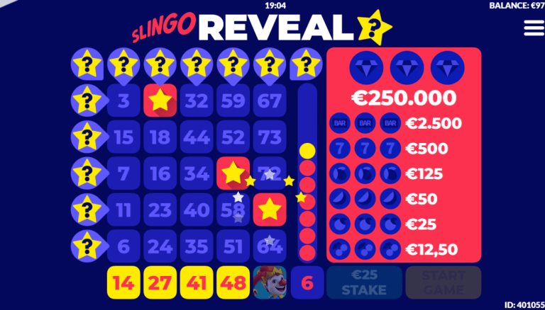 Slingo Reveal Bonus