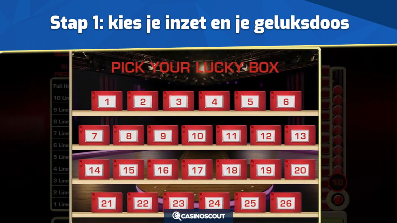 Inzet en geluksdoos Slingo Deal or No Deal