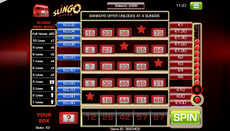 Slingo Deal or No Deal Online