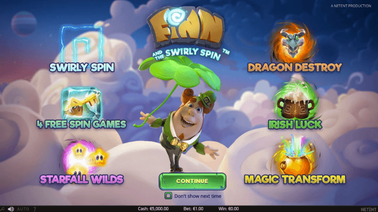 Finn and the Swirly Spin Gratis Spins