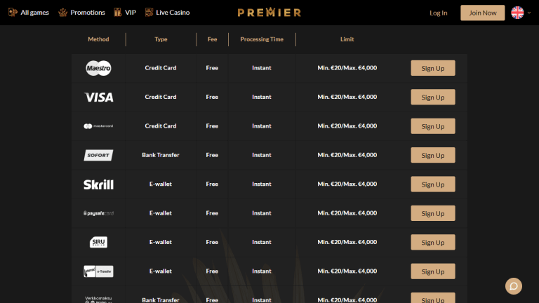 Premier Casino Screenshot 2