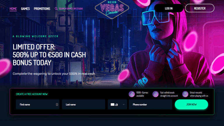 NeonVegas Casino Screenshot 1
