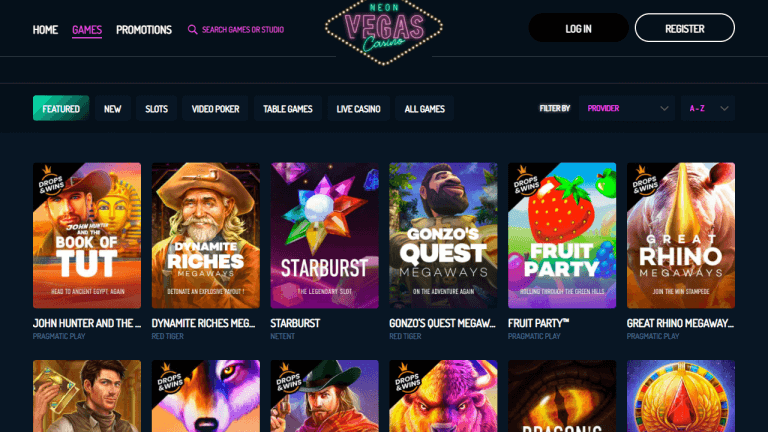 NeonVegas Casino Screenshot 2