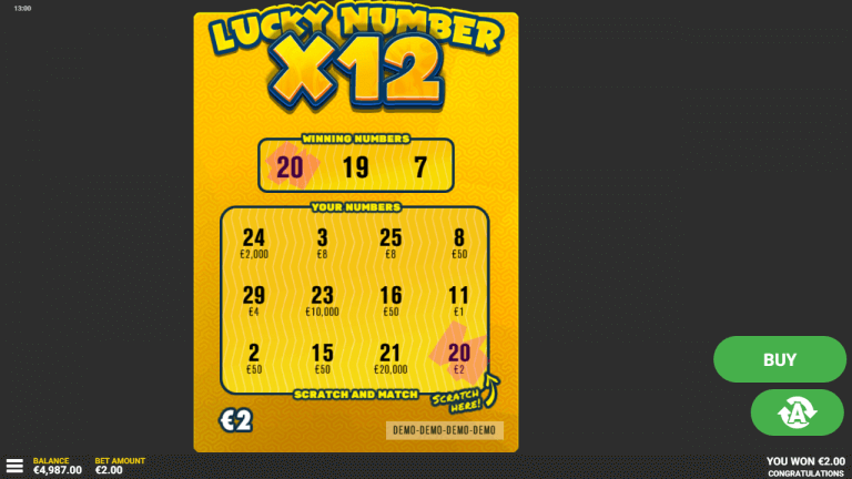 Lucky Number x16 spelen