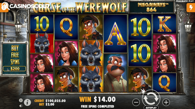 Curse Of The Werewolf Megaways Bonus