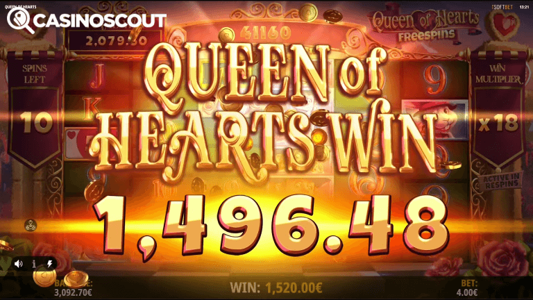 Queen of Hearts Megaways Bonus