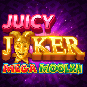 Juicy Joker Mega Moolah logo achtergrond