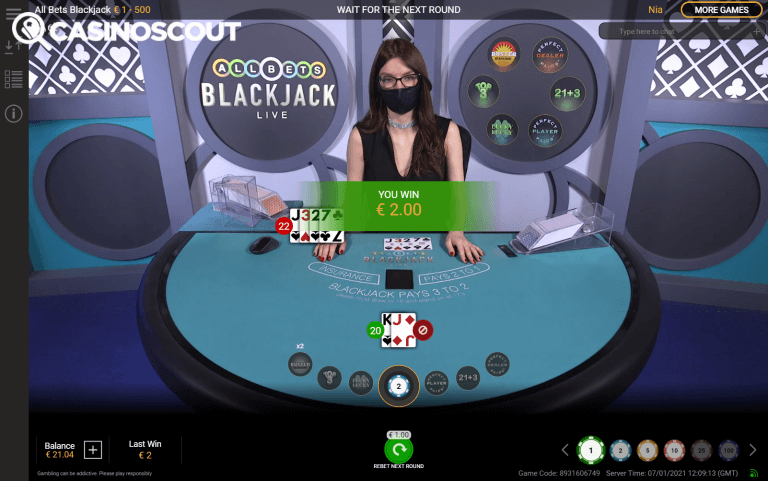 All Bets Blackjack Online