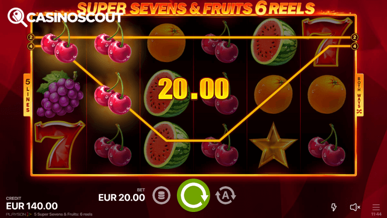 Super Sevens & Fruits 6 reels Bonus