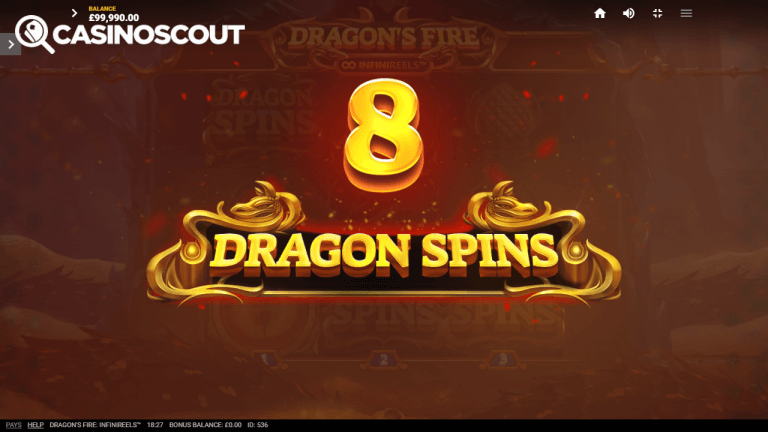 Dragon’s Fire InfiniReels Gratis Spins