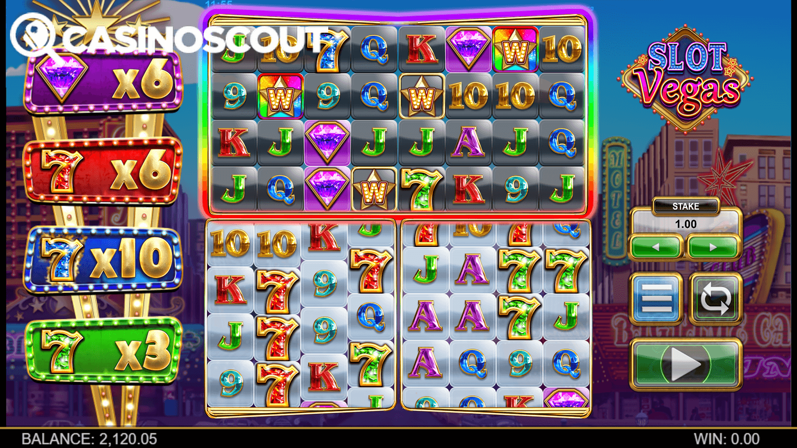 Slot Vegas Megaquads rainbow feature