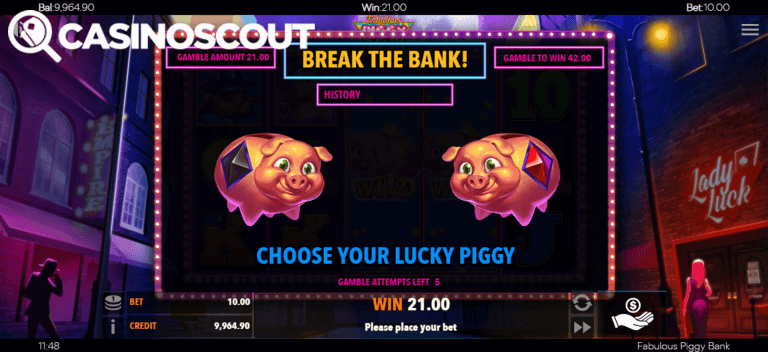 Fabulous Piggy Bank Bonus