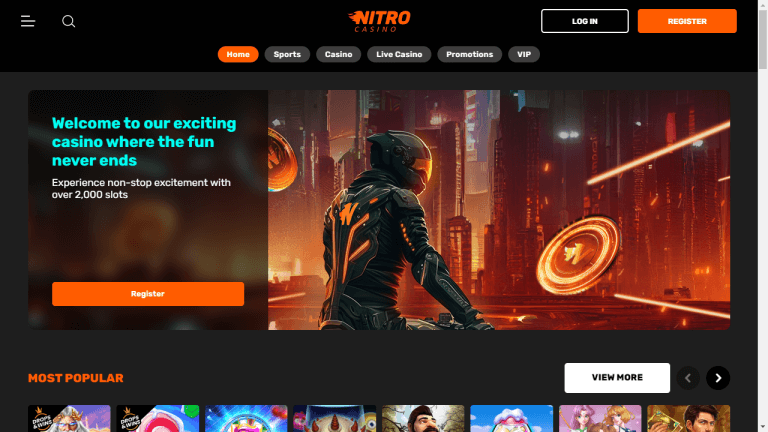 Nitro Casino Screenshot 1