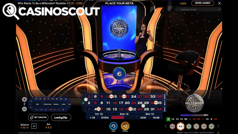 Who Wants to be a Millionaire Live Roulette Spelen