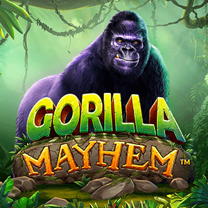 Gorilla Mayhem logo achtergrond
