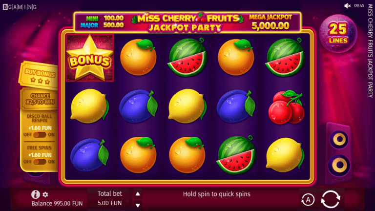 Miss Cherry Fruits Jackpot Party Review