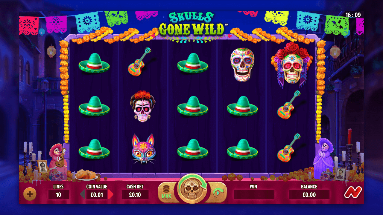 Screenshot van de Skulls Gone Wild gokkast