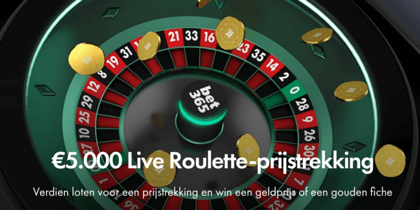€ 5000 Live Roulette-prijstrekking deze week bij Bet365