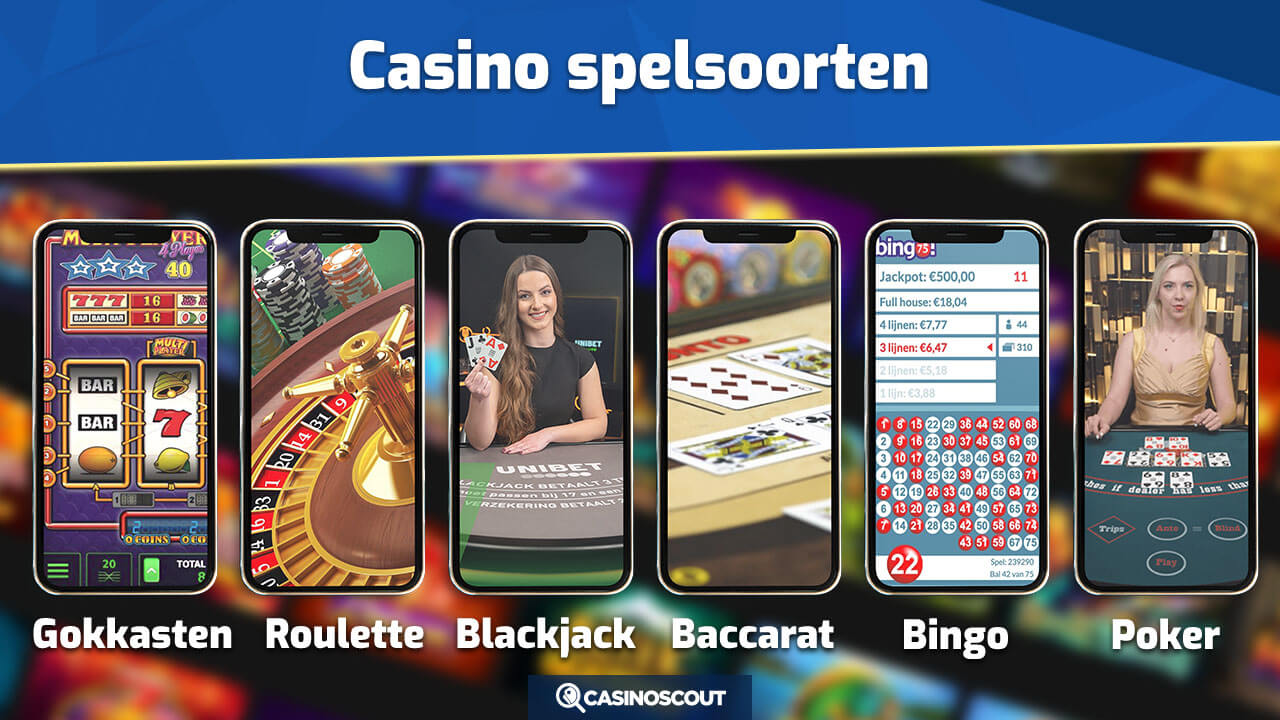 Verschillende casino spelsoorten