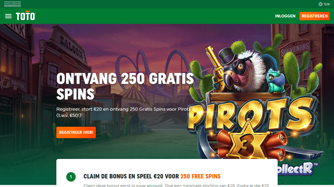 TOTO free spins bonus