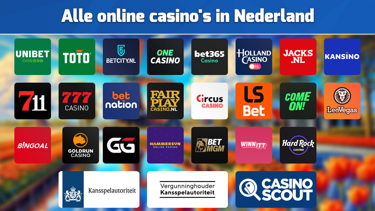 Alle legale online casino's in Nederland