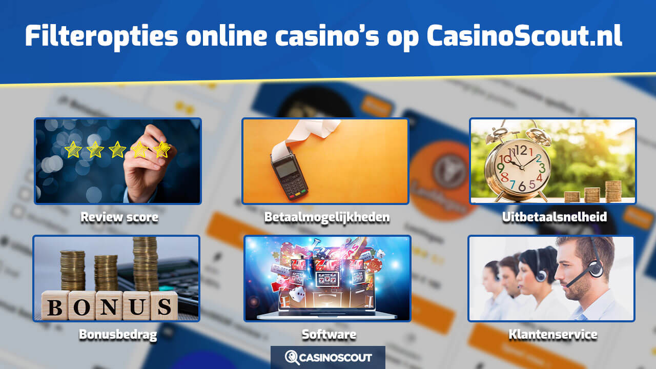 casinoscout filteropties voor casino's in nederland