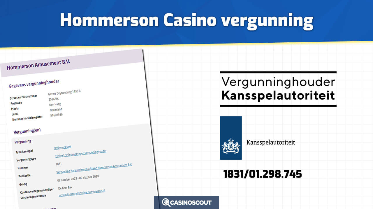 Hommerson Online Casino vergunning